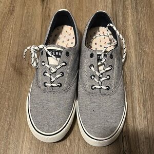 Sperry Charcoal Canvas Lace-Up Sneakers